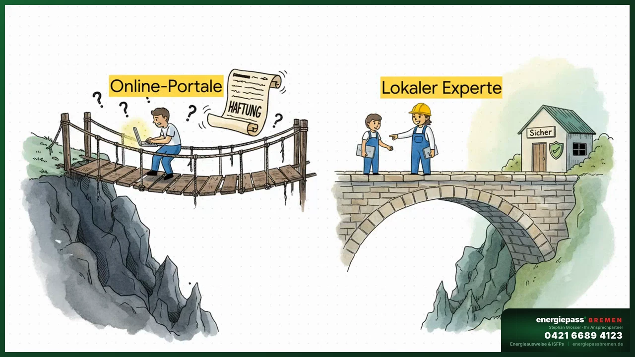 Online-Energieausweis vs. lokaler Experte — Risiken und Preisvergleich